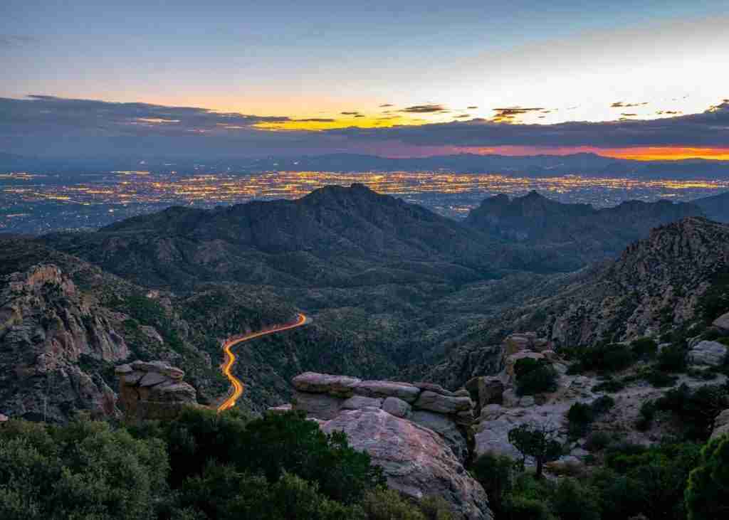 Sunset views of Tucson from Mt. Lemmon Highway